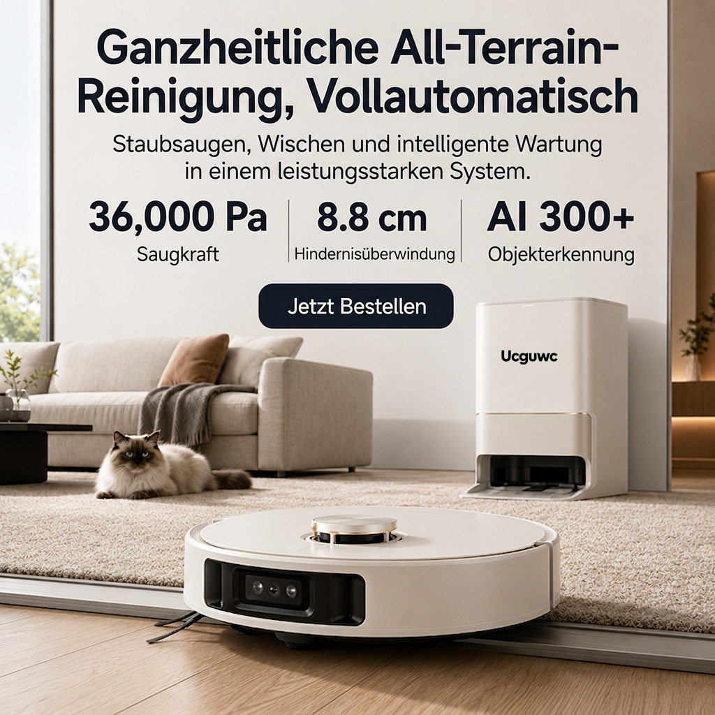 Ucguwc CleanBot X9 Pro – All-in-One Smart Robot Vacuum and Mop with Self-Cleaning Station